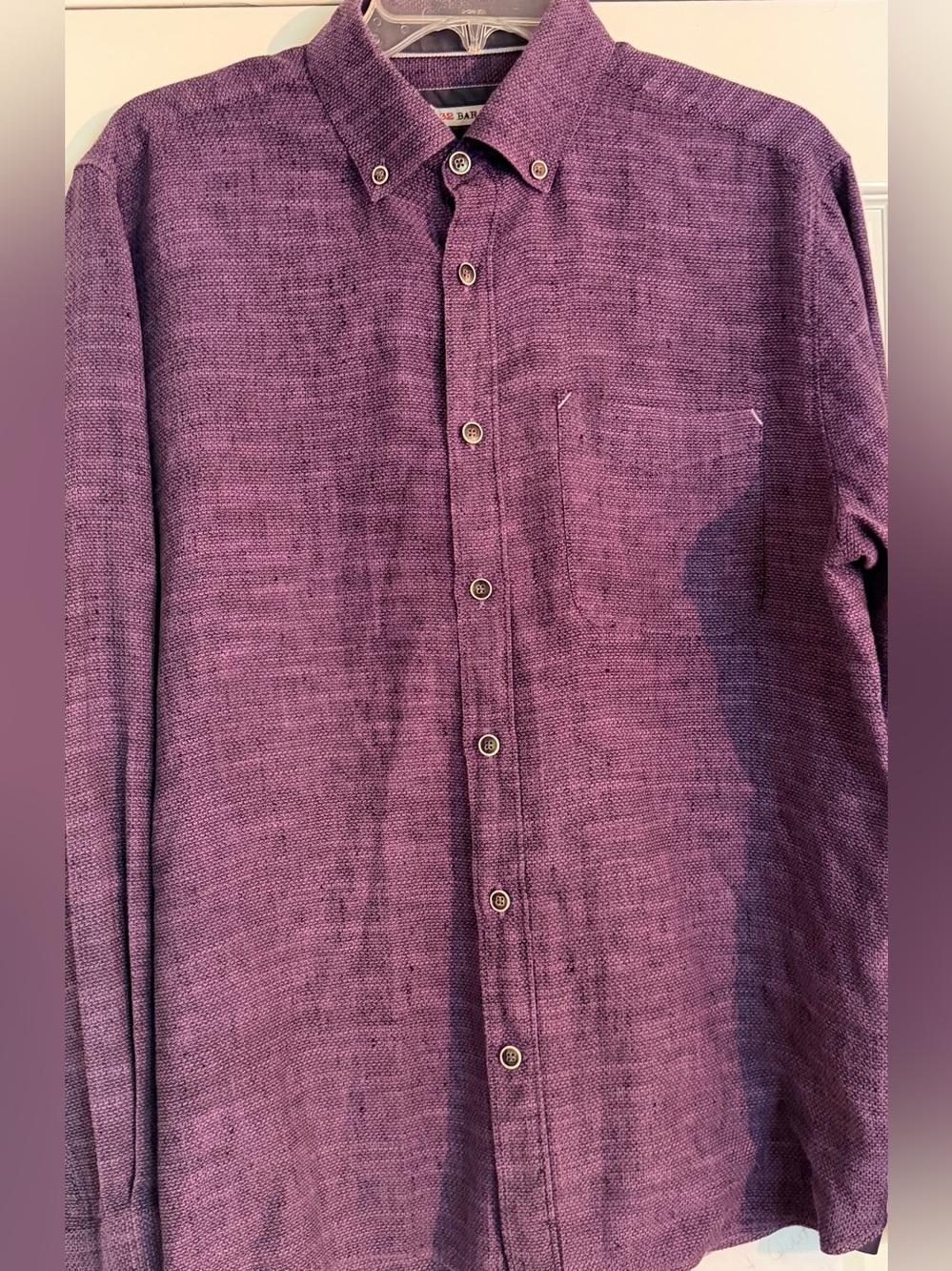 Men's Purple Button-Down Casual Shirt - Classic Style